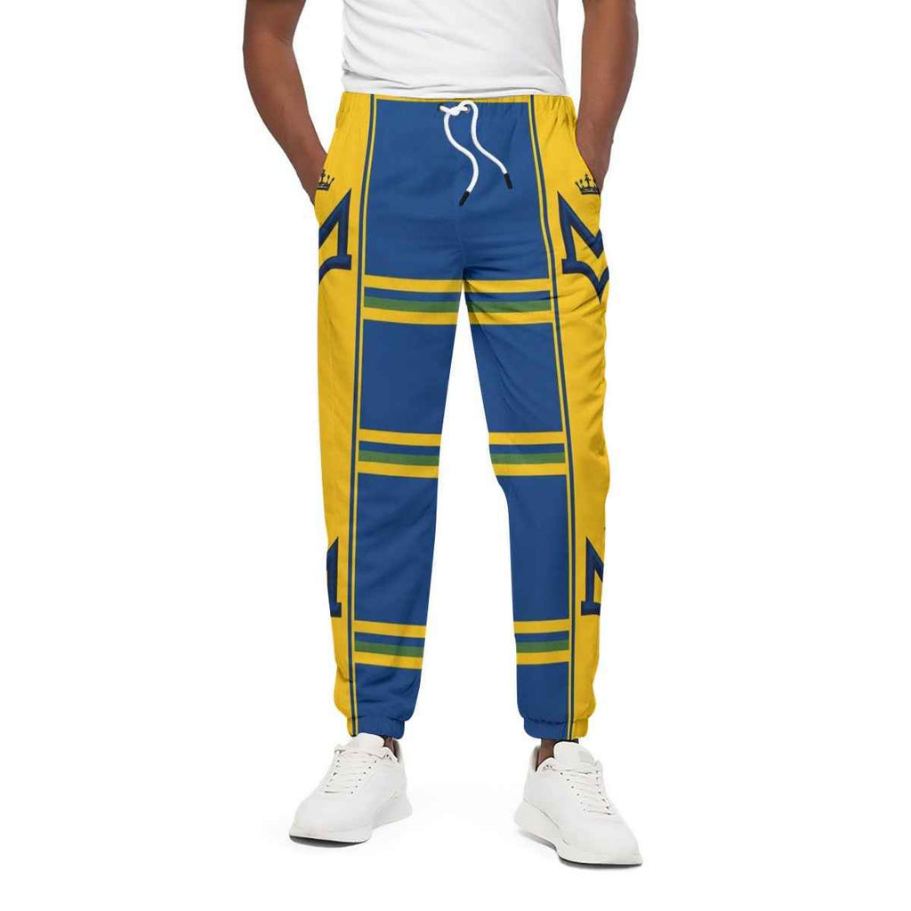 Blue 310GSM All-Over Print Joggers – Heavyweight Cotton | MUNSIEUR