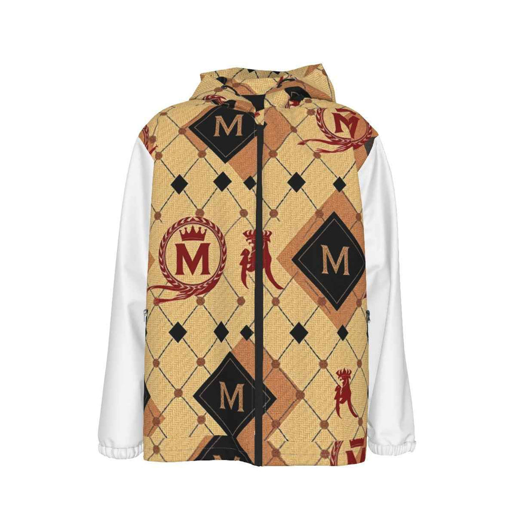 MUNSIEUR All-Over Print Men's Coat with Zipper Windbreaker