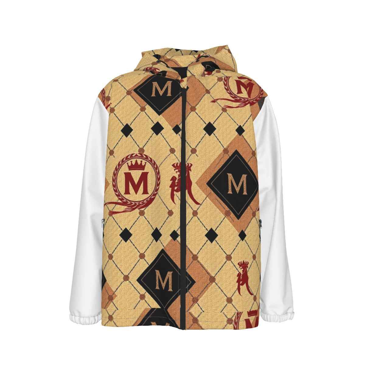 MUNSIEUR All-Over Print Men's Coat with Zipper Windbreaker