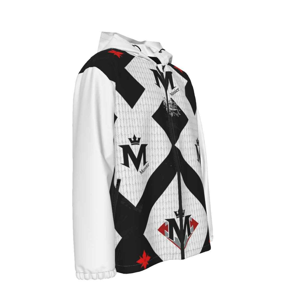 MUNSIEUR All-Over Print Men's Coat with Zipper Windbreaker