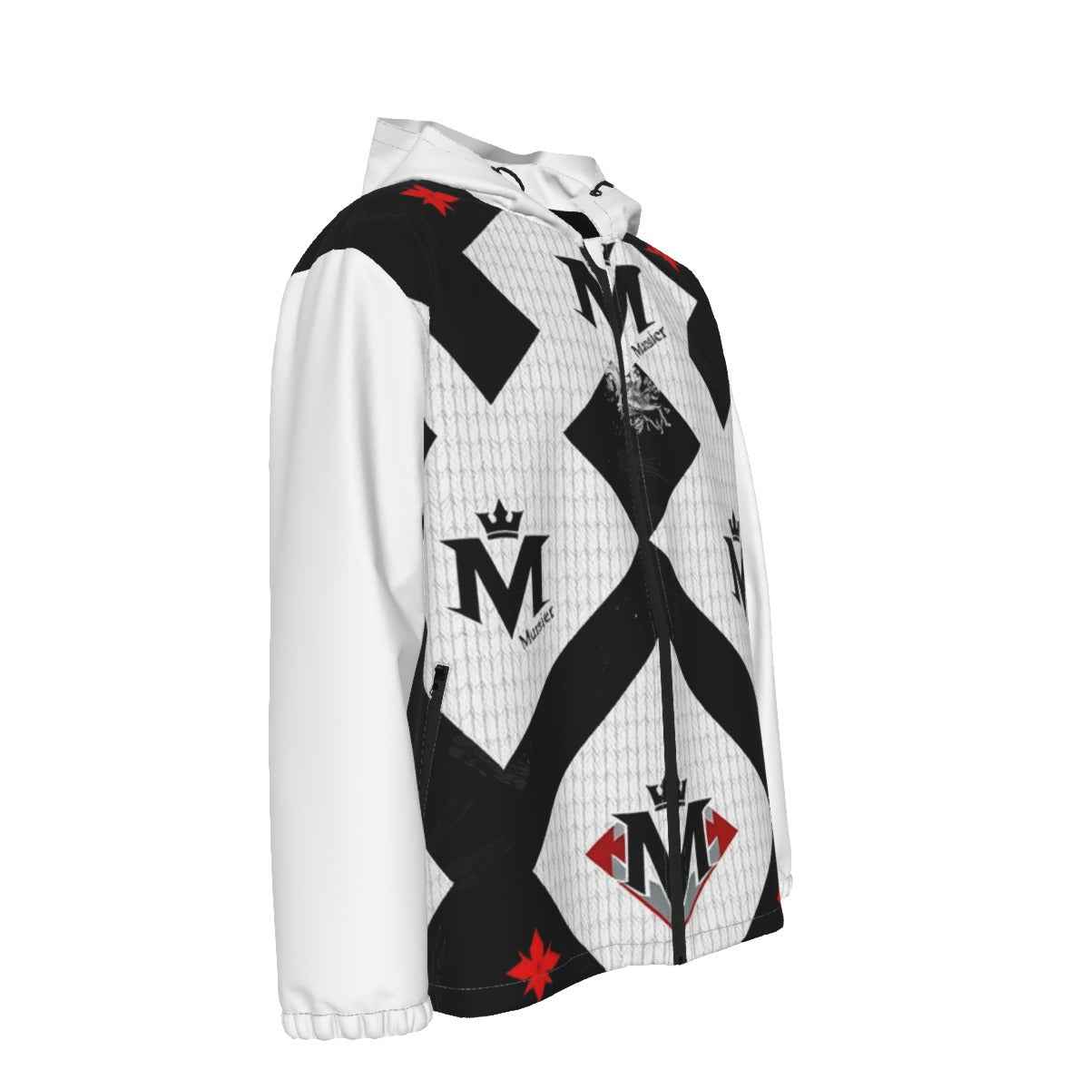 MUNSIEUR All-Over Print Men's Coat with Zipper Windbreaker