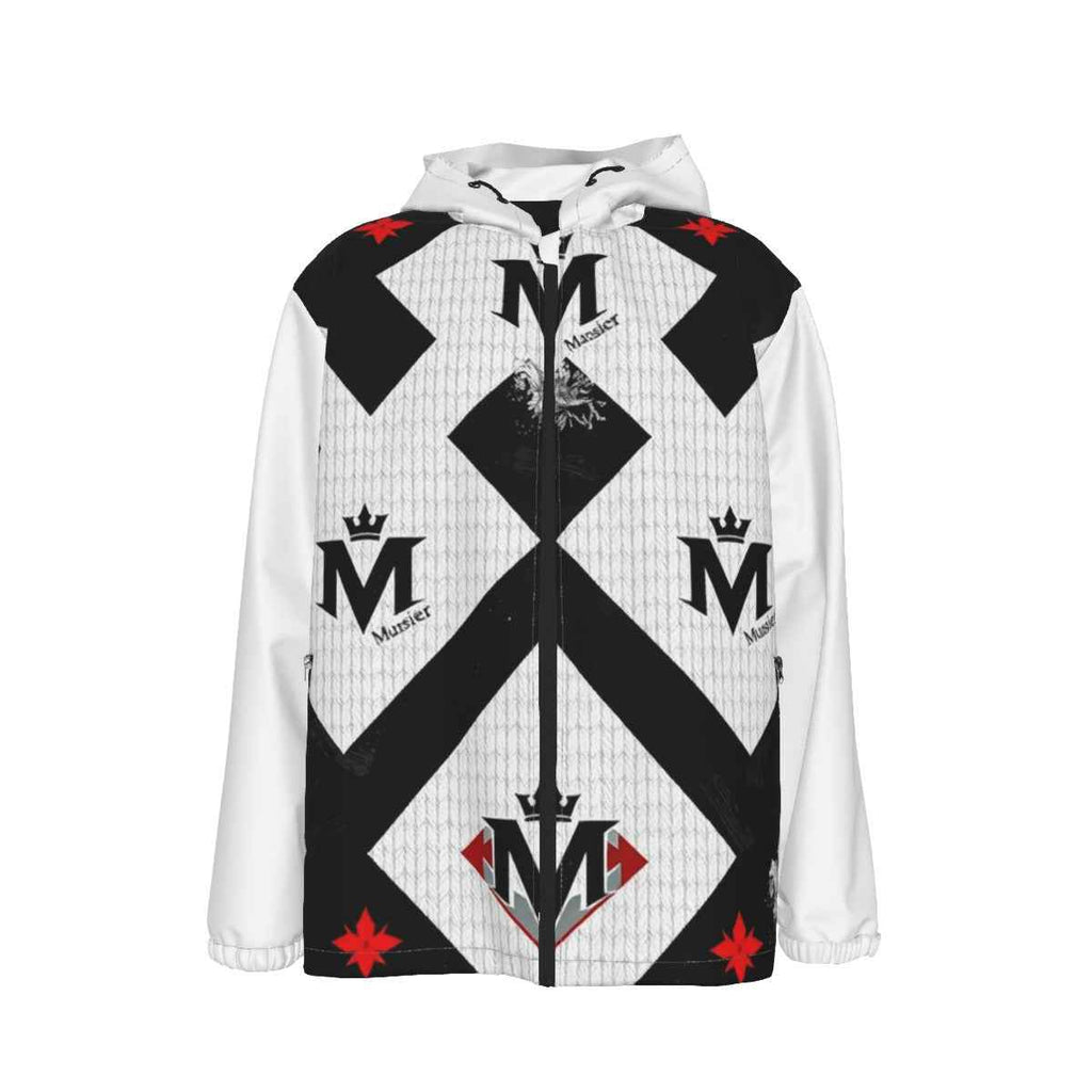 MUNSIEUR All-Over Print Men's Coat with Zipper Windbreaker