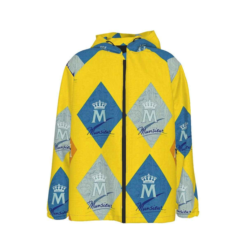 MUNSIEUR All-Over Print Men's Coat with Zipper Windbreaker