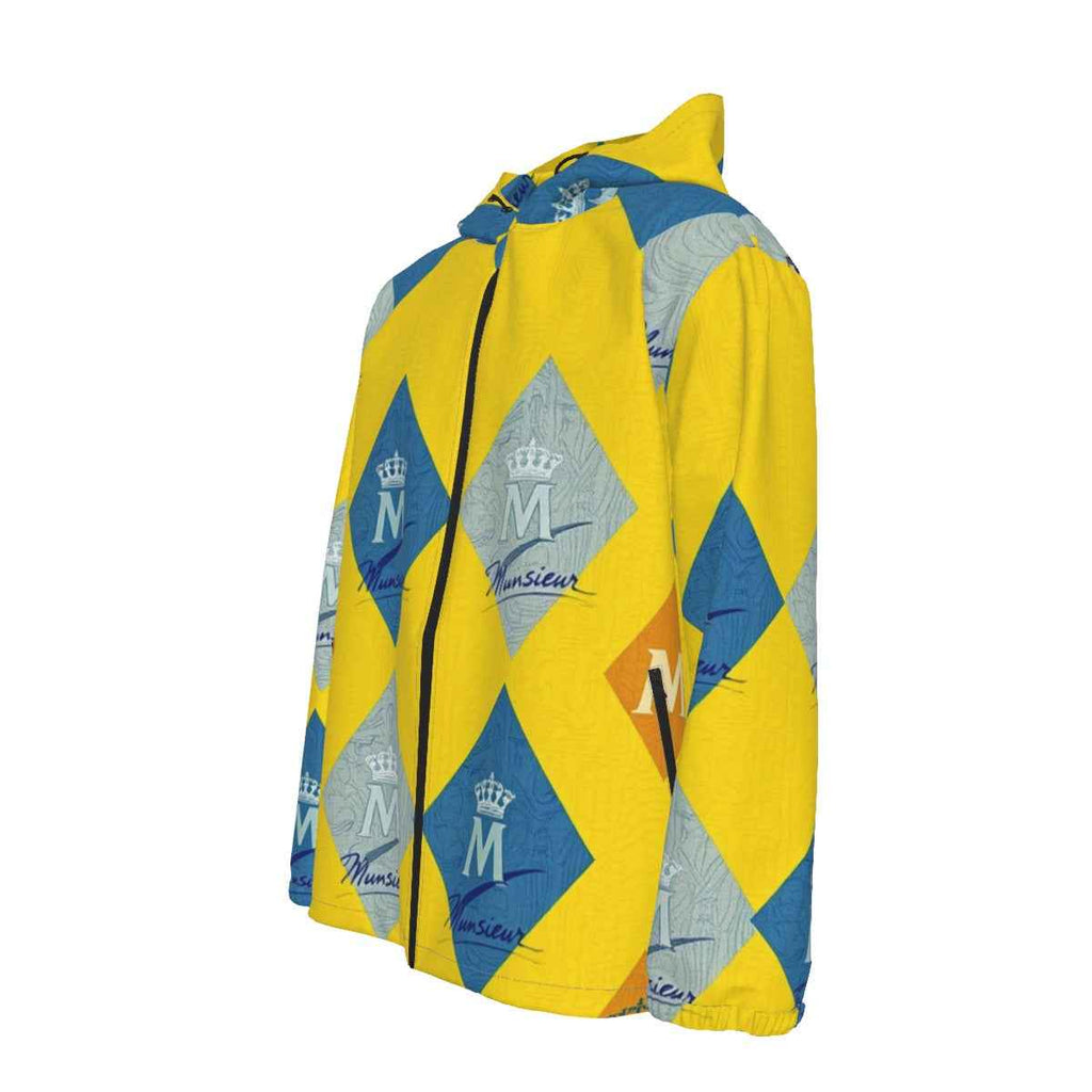 MUNSIEUR All-Over Print Men's Coat with Zipper Windbreaker