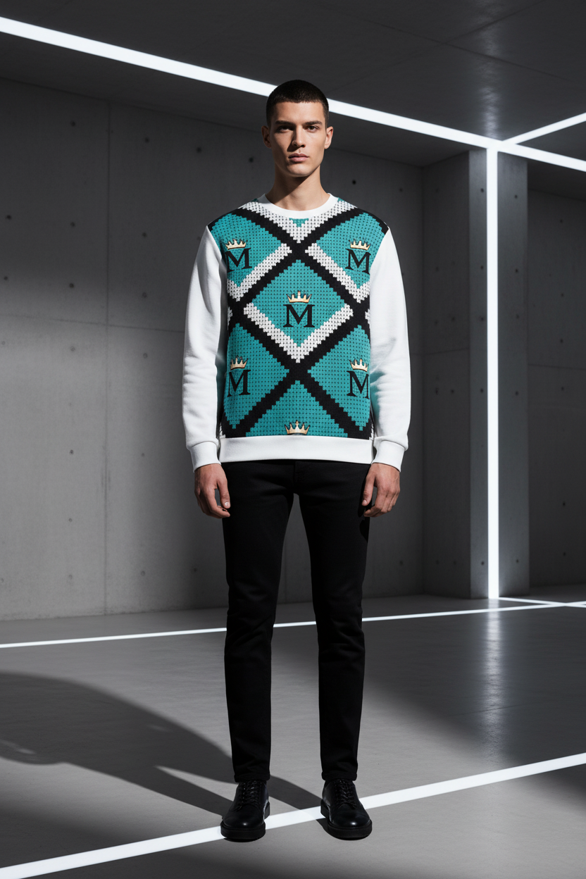 MUNSIEUR All-Over Print  Men's Hoodie Cotton Casual