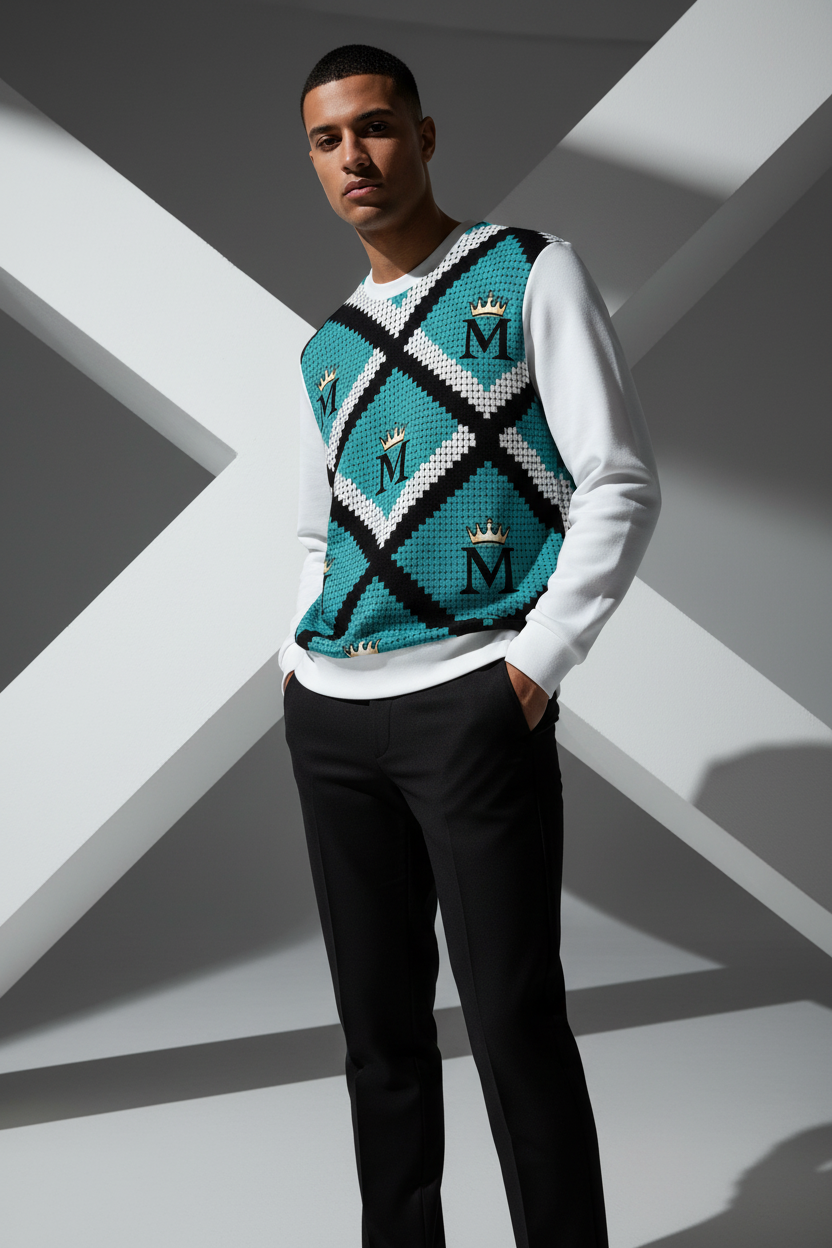 MUNSIEUR All-Over Print  Men's Hoodie Cotton Casual