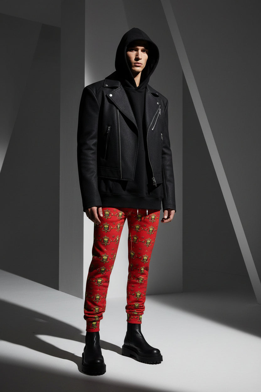 Men's All-Over Print Joggers with Black String - Stylish