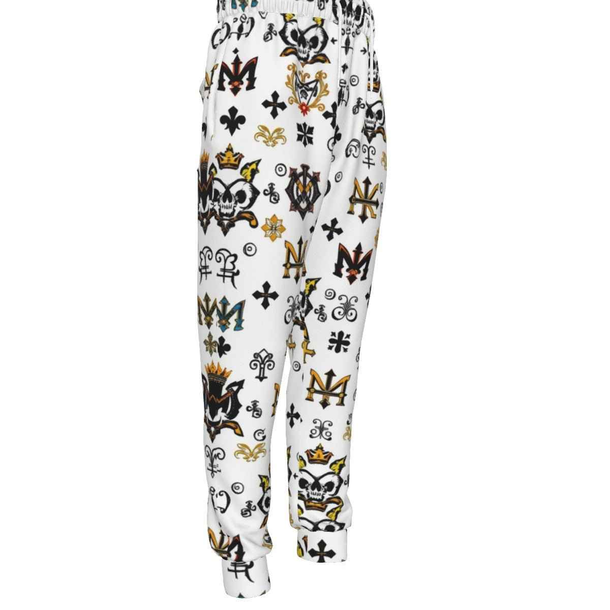 Men's Printed Joggers with Black String - Athletic