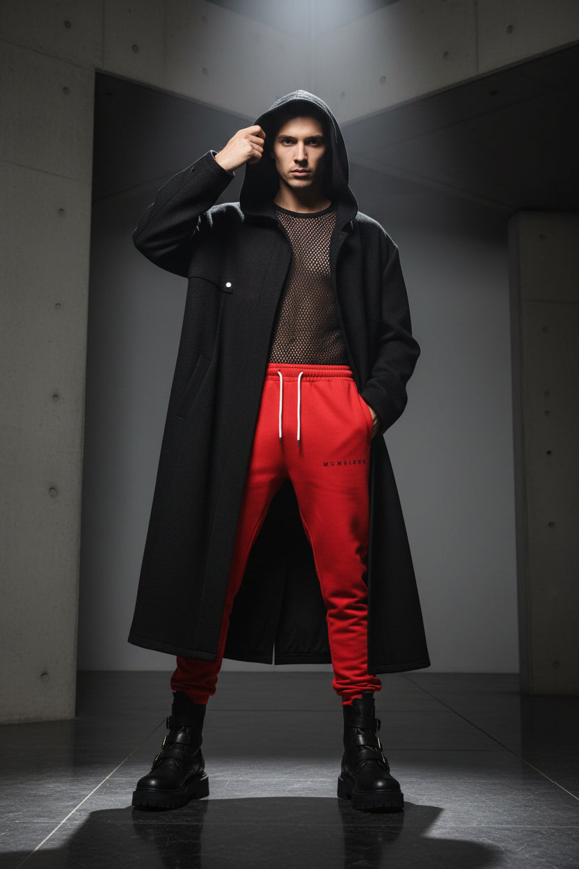 Men's Joggers with Black Drawstring - All-Over Print