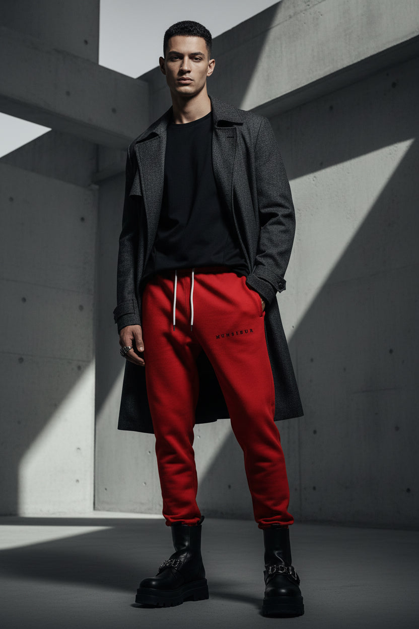 Men's Joggers with Black Drawstring - All-Over Print