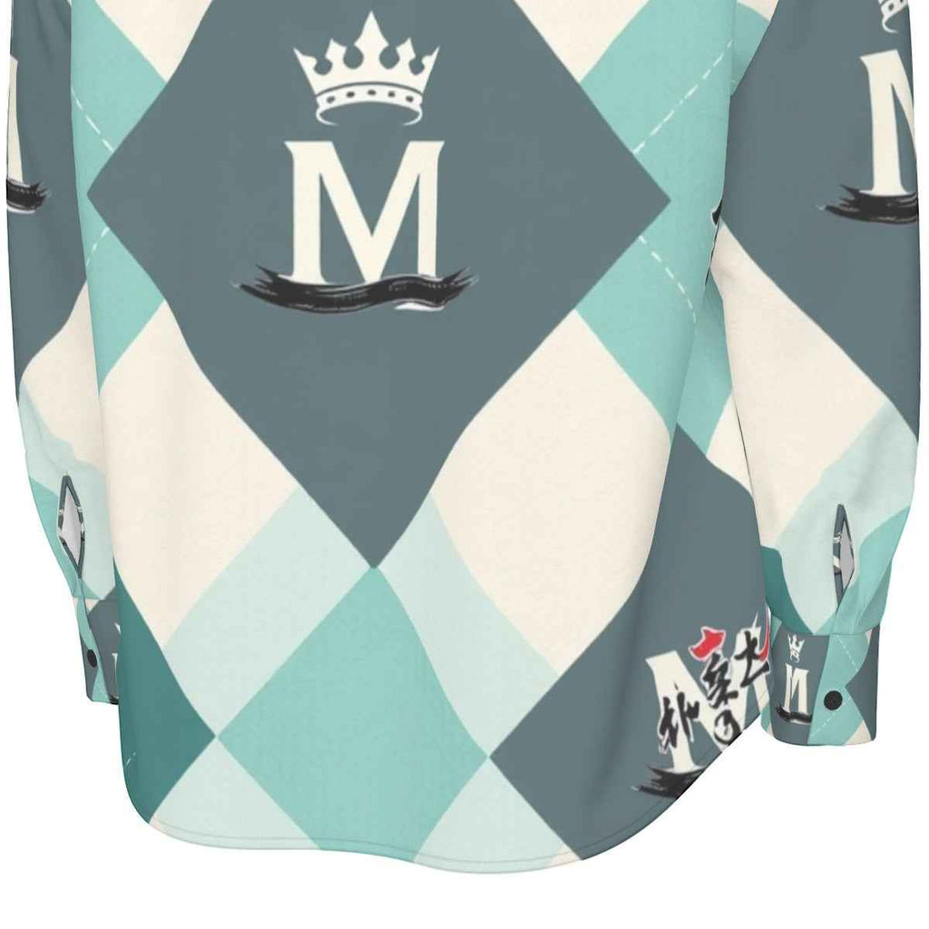 MUNSIEUR All-Over Print Men's Long Sleeve Tee Cotton