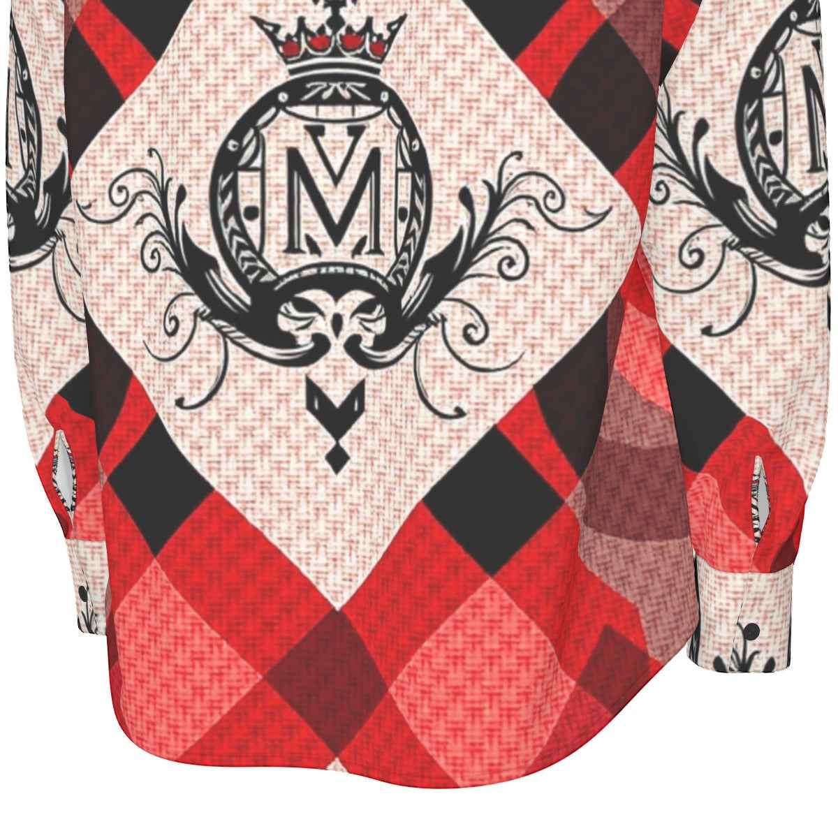 MUNSIEUR All-Over Print Men's Long Sleeve Tee Cotton
