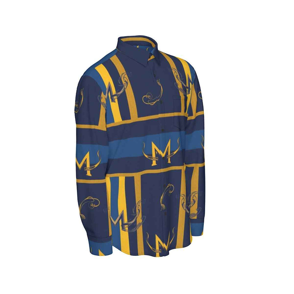 MUNSIEUR All-Over Print Men's Long Sleeve Tee Cotton