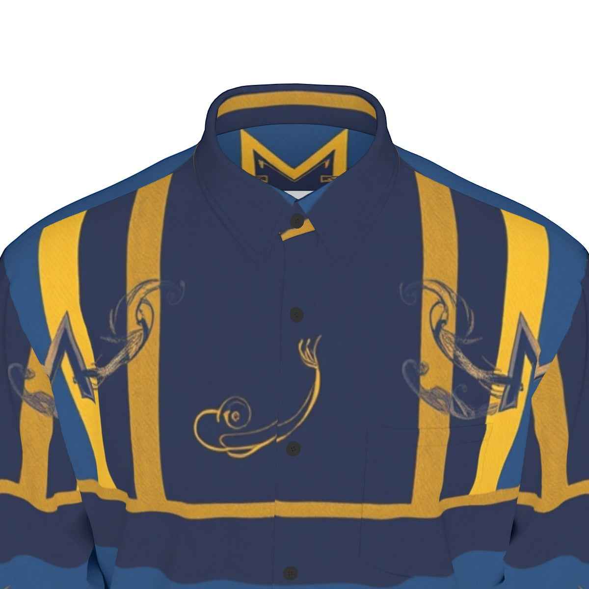MUNSIEUR All-Over Print Men's Long Sleeve Tee Cotton