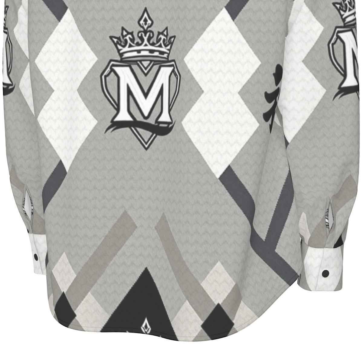 MUNSIEUR All-Over Print Men's Long Sleeve Tee Cotton
