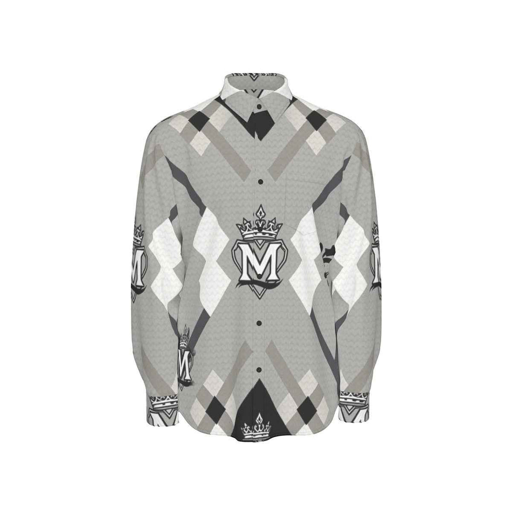 MUNSIEUR All-Over Print Men's Long Sleeve Tee Cotton