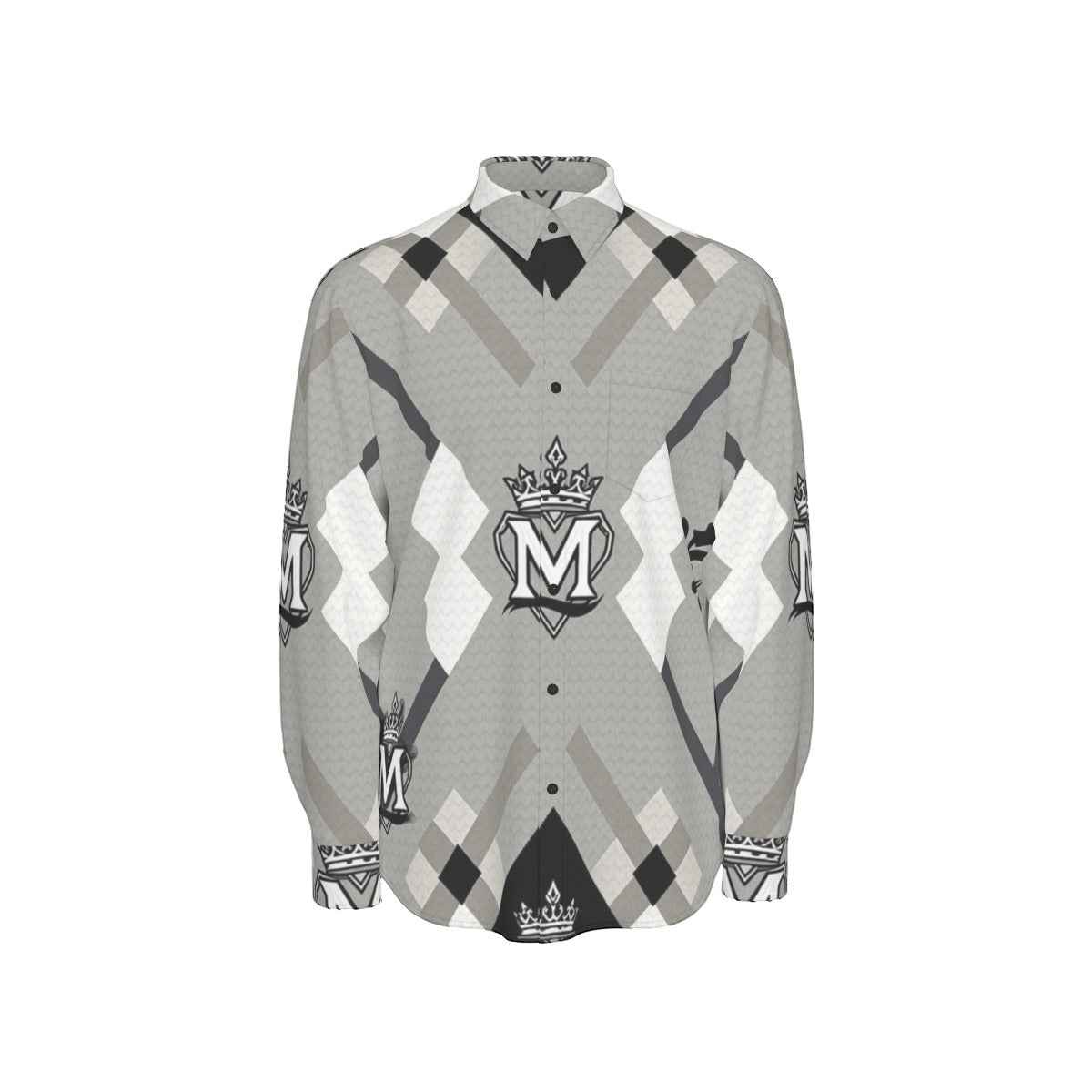 MUNSIEUR All-Over Print Men's Long Sleeve Tee Cotton