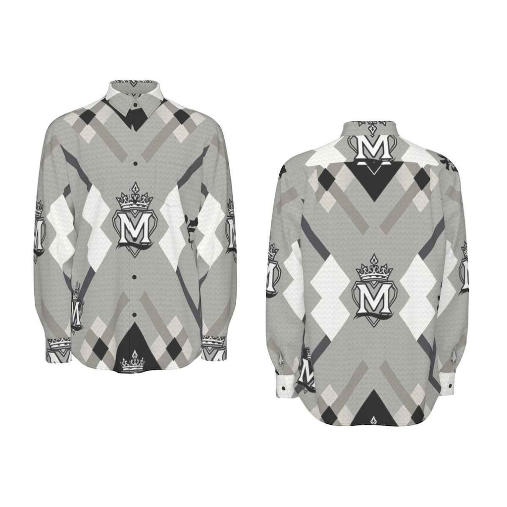 MUNSIEUR All-Over Print Men's Long Sleeve Tee Cotton