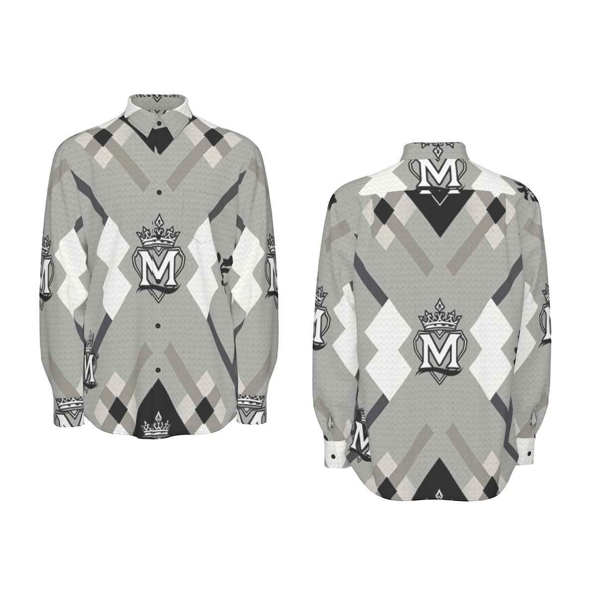 MUNSIEUR All-Over Print Men's Long Sleeve Tee Cotton