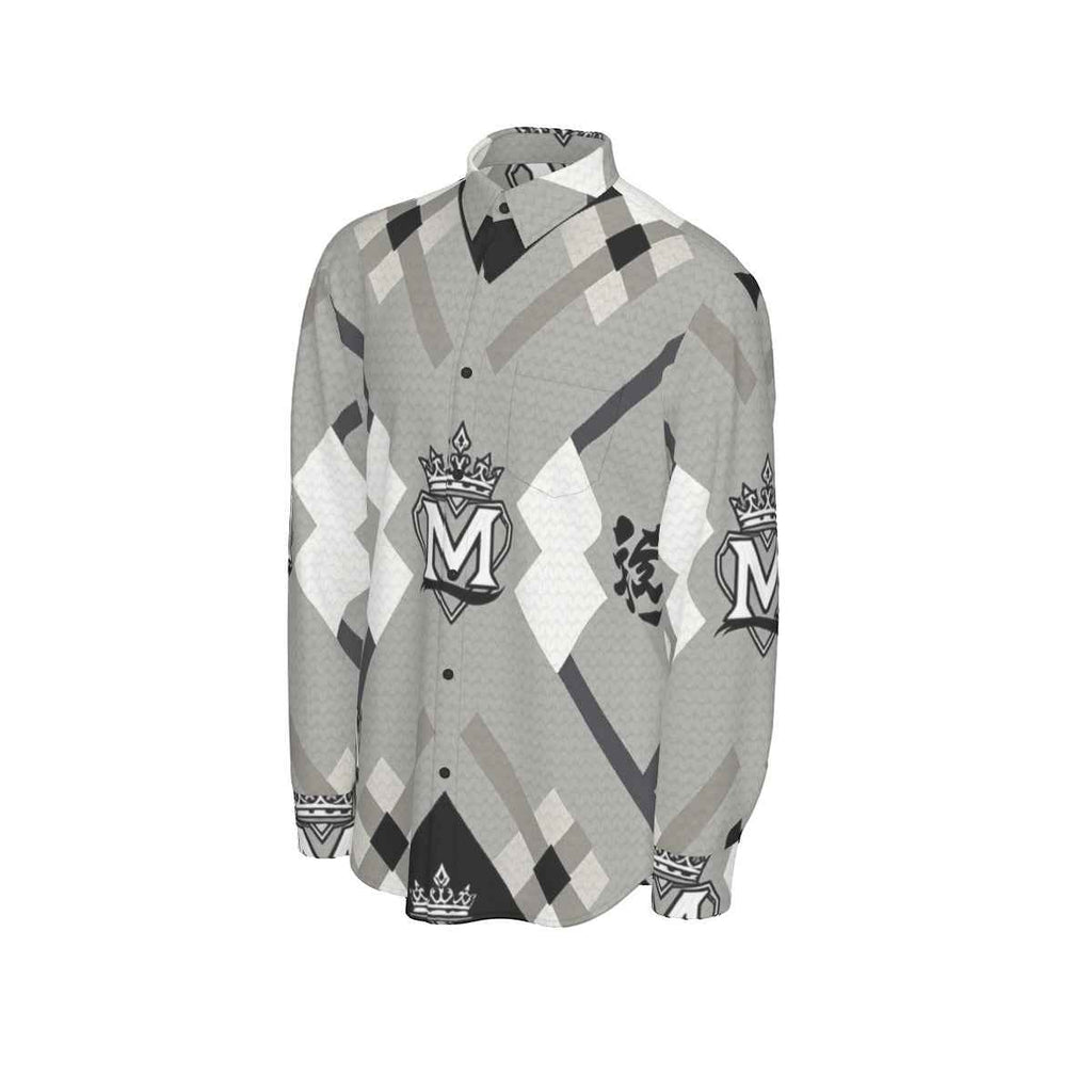 MUNSIEUR All-Over Print Men's Long Sleeve Tee Cotton