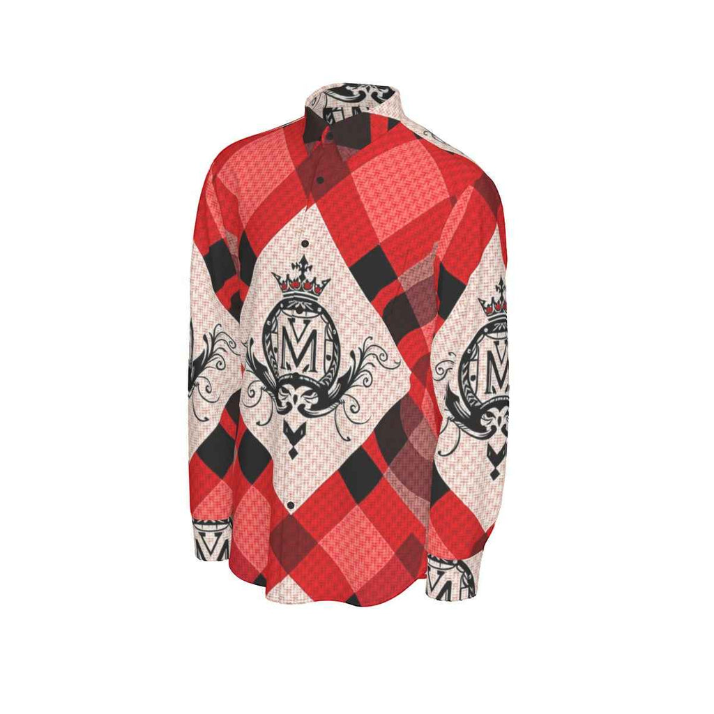 MUNSIEUR All-Over Print Men's Long Sleeve Tee Cotton