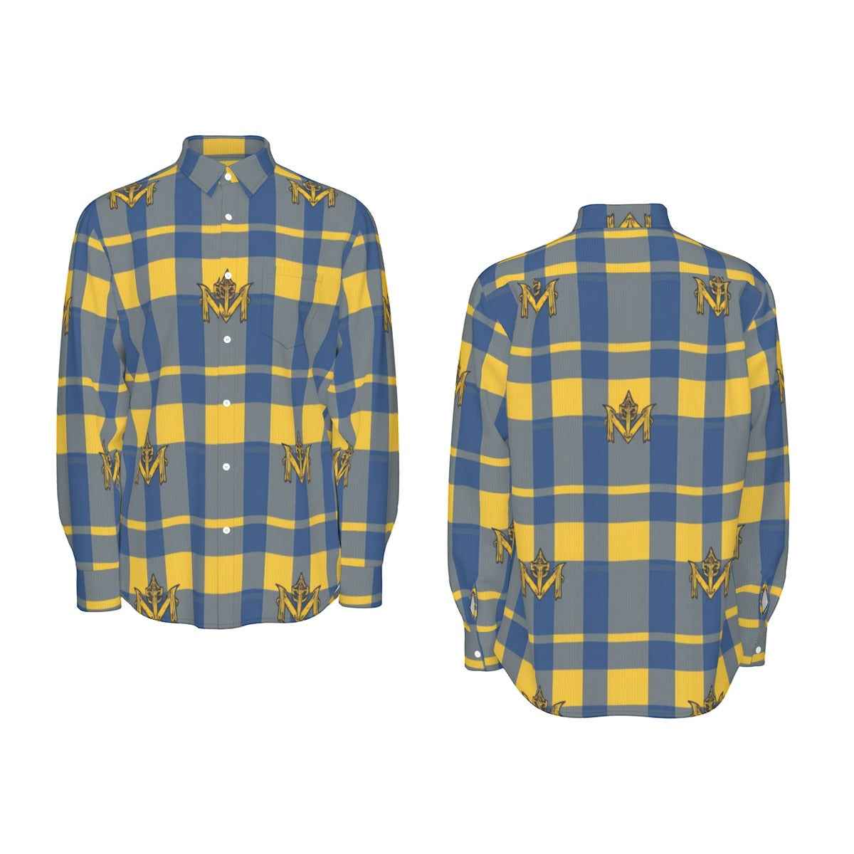 MUNSIEUR All-Over Print Men's Long Sleeve Tee Cotton