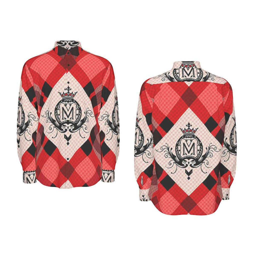 MUNSIEUR All-Over Print Men's Long Sleeve Tee Cotton