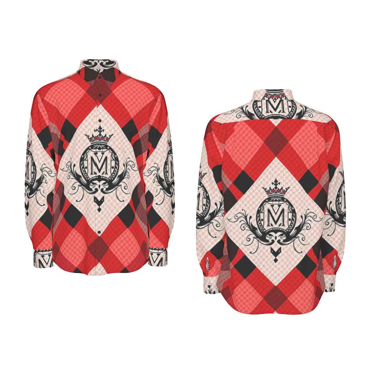 MUNSIEUR All-Over Print Men's Long Sleeve Tee Cotton