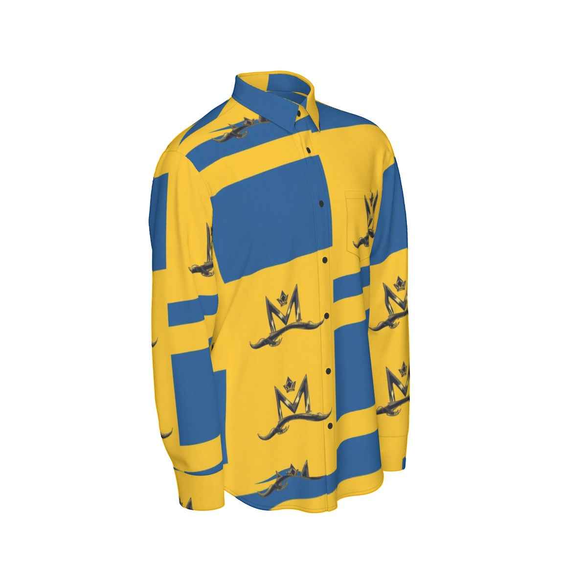 MUNSIEUR All-Over Print Men's Long Sleeve Tee Cotton