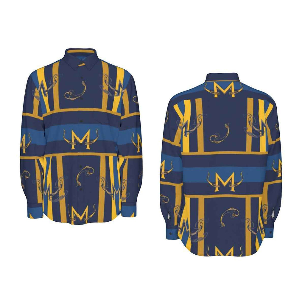 MUNSIEUR All-Over Print Men's Long Sleeve Tee Cotton