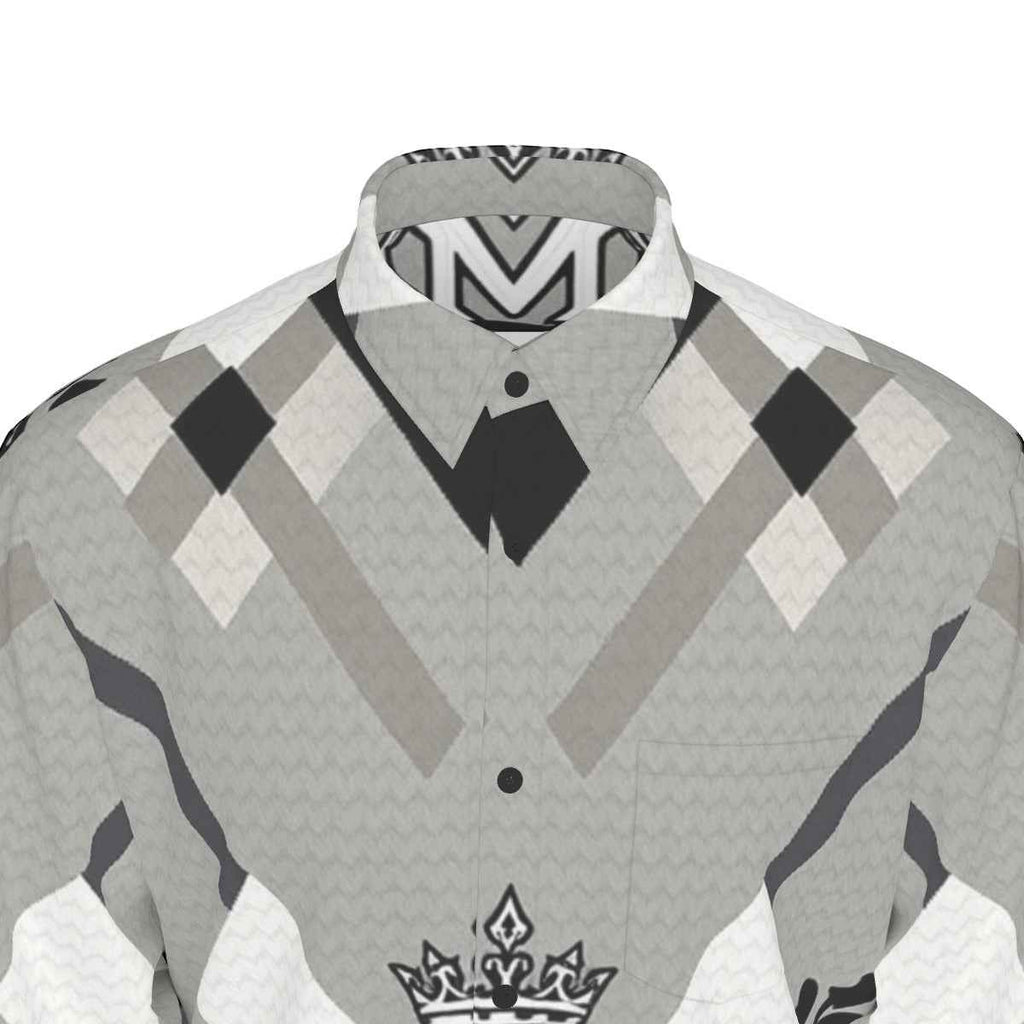 MUNSIEUR All-Over Print Men's Long Sleeve Tee Cotton