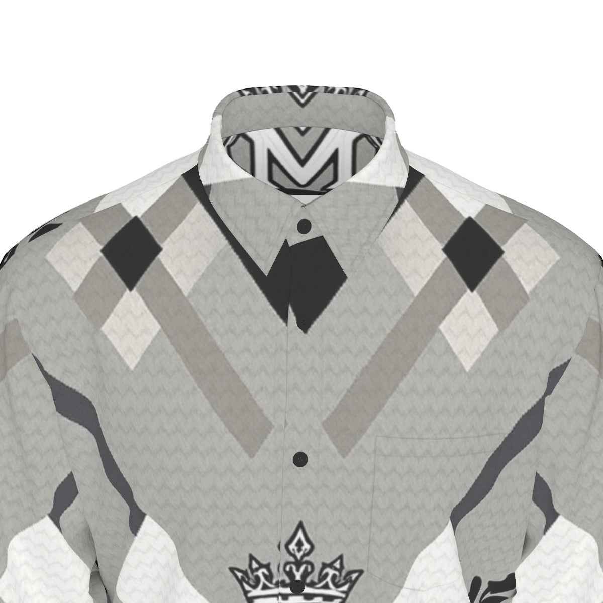 MUNSIEUR All-Over Print Men's Long Sleeve Tee Cotton