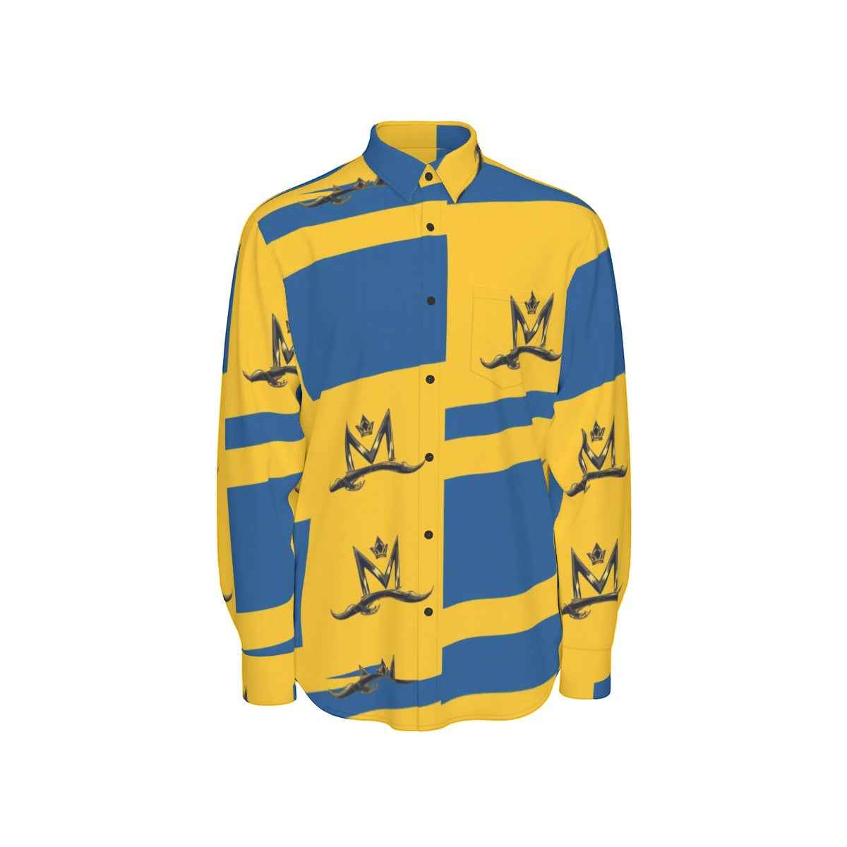 MUNSIEUR All-Over Print Men's Long Sleeve Tee Cotton