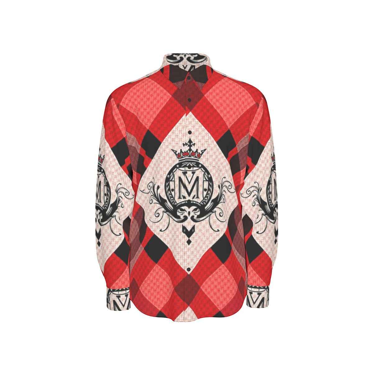 MUNSIEUR All-Over Print Men's Long Sleeve Tee Cotton