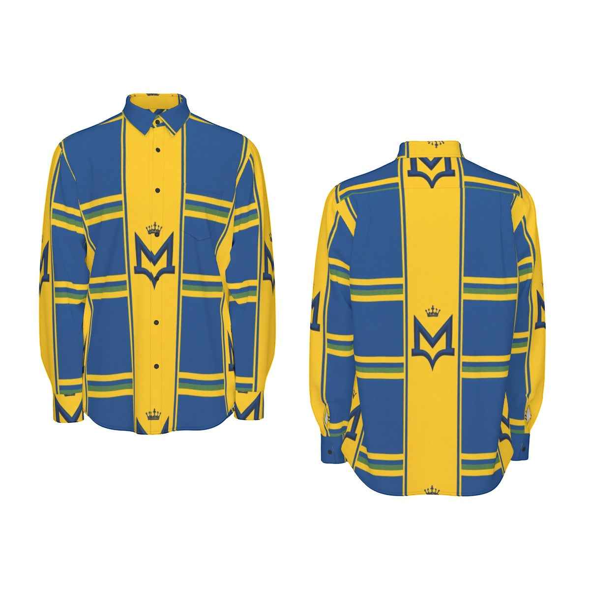 MUNSIEUR All-Over Print Men's Long Sleeve Tee Cotton