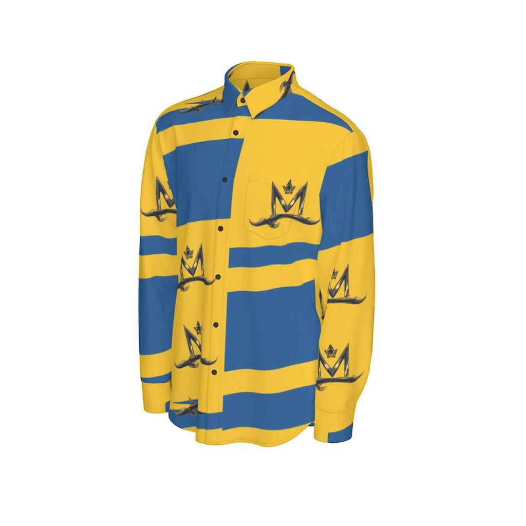 MUNSIEUR All-Over Print Men's Long Sleeve Tee Cotton