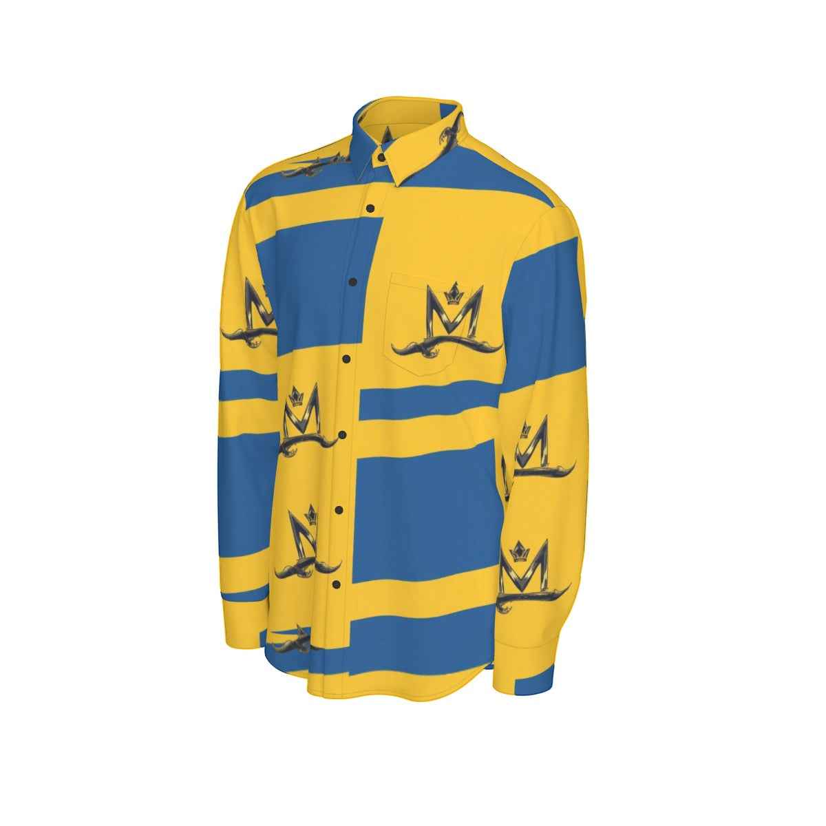 MUNSIEUR All-Over Print Men's Long Sleeve Tee Cotton