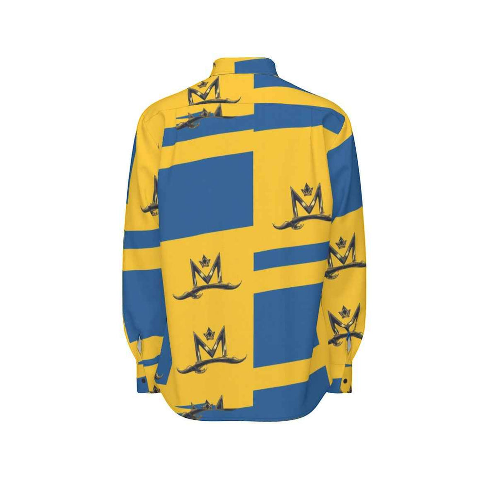 MUNSIEUR All-Over Print Men's Long Sleeve Tee Cotton