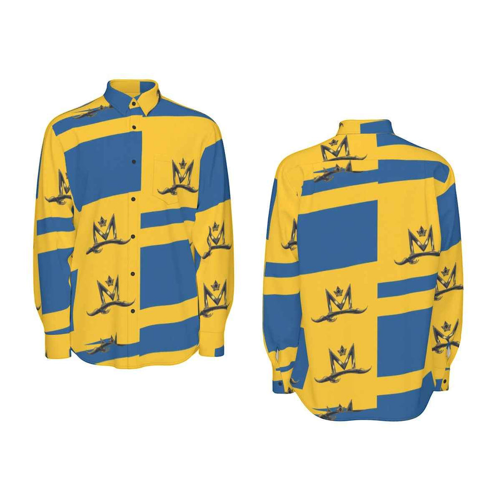 MUNSIEUR All-Over Print Men's Long Sleeve Tee Cotton