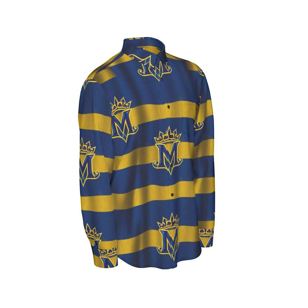 MUNSIEUR All-Over Print Men's Long Sleeve Tee Cotton