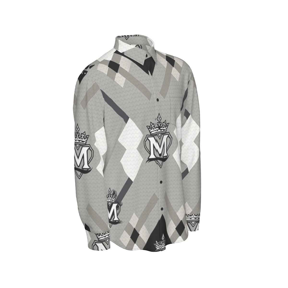 MUNSIEUR All-Over Print Men's Long Sleeve Tee Cotton