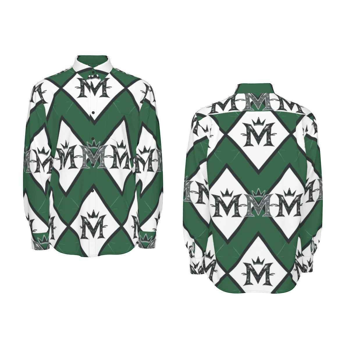 MUNSIEUR All-Over Print Men's Long Sleeve Tee Cotton
