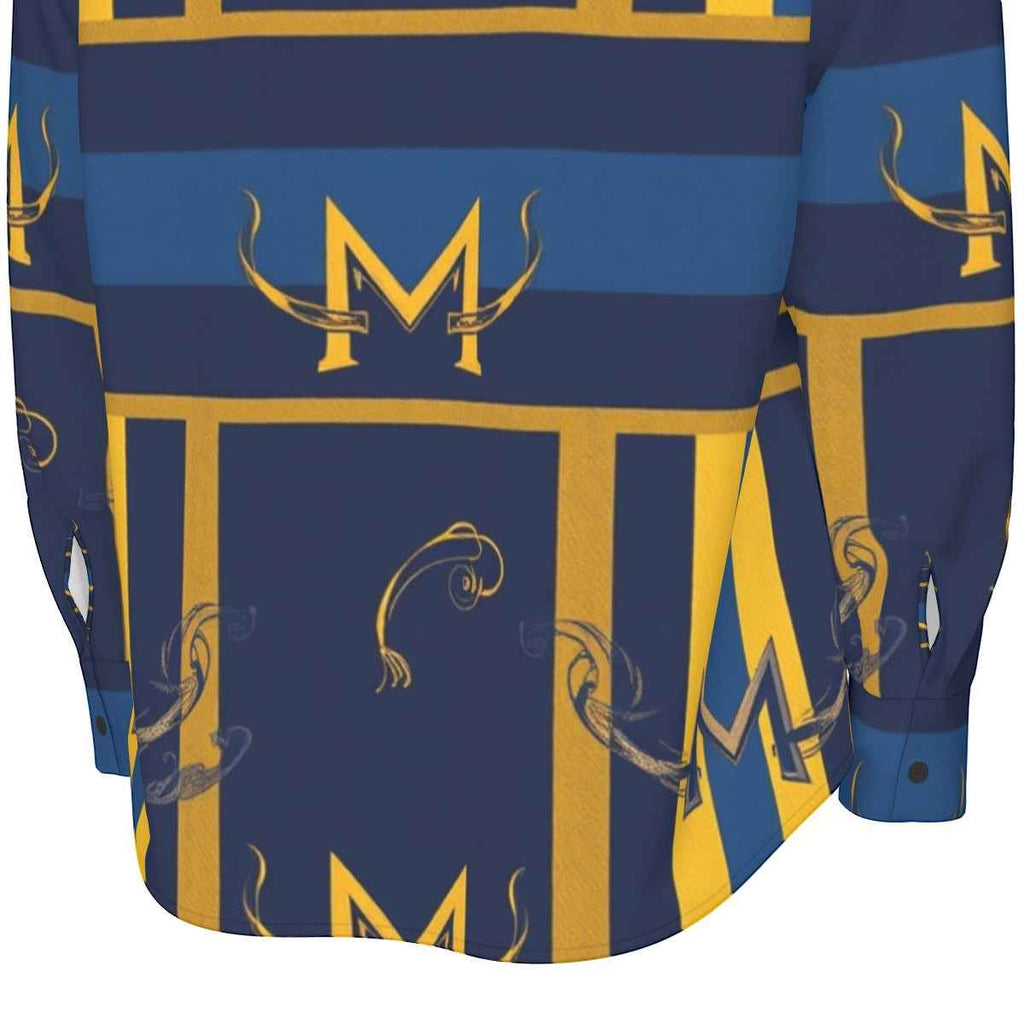 MUNSIEUR All-Over Print Men's Long Sleeve Tee Cotton