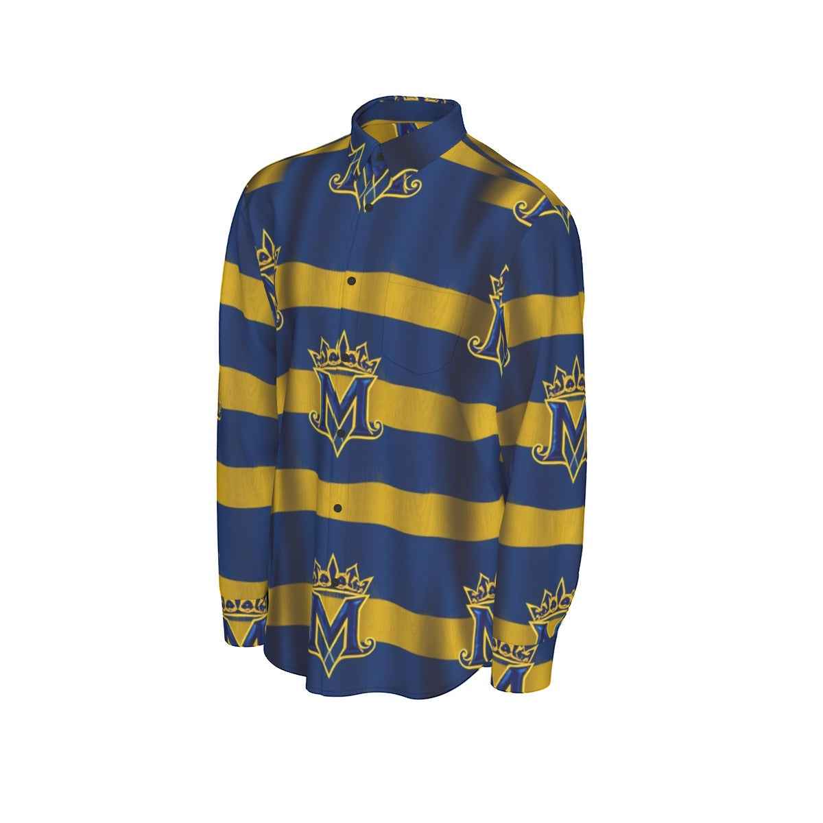 MUNSIEUR All-Over Print Men's Long Sleeve Tee Cotton