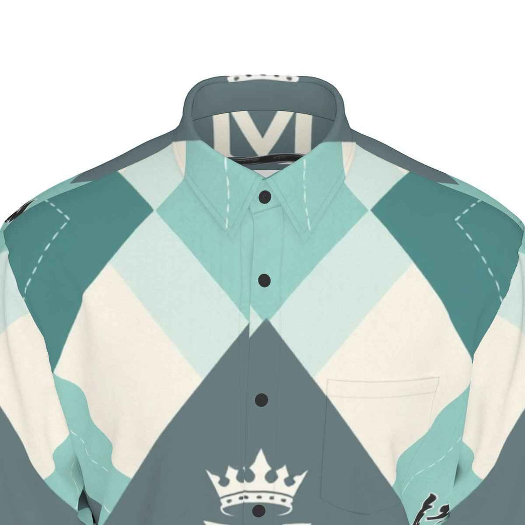 MUNSIEUR All-Over Print Men's Long Sleeve Tee Cotton