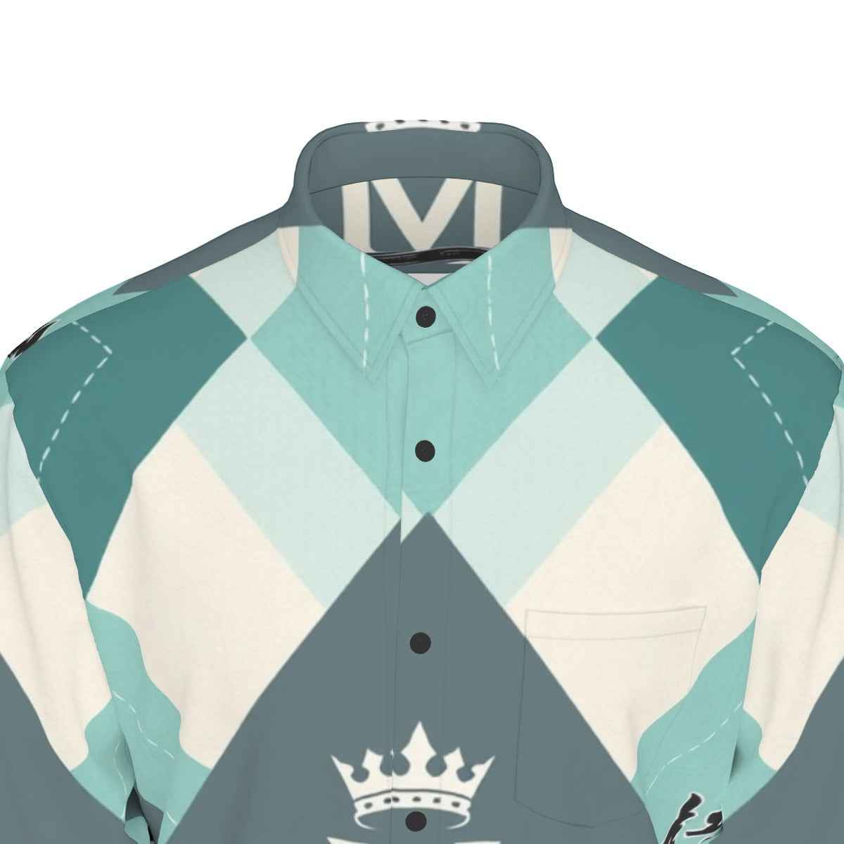 MUNSIEUR All-Over Print Men's Long Sleeve Tee Cotton
