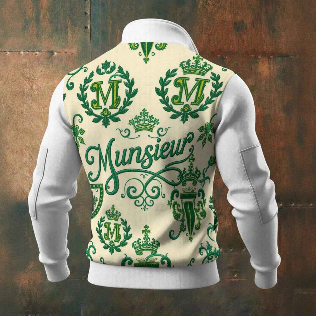 MUNSIEUR All-Over Print Men's Thick Knit Fleece Coat New Arrivals