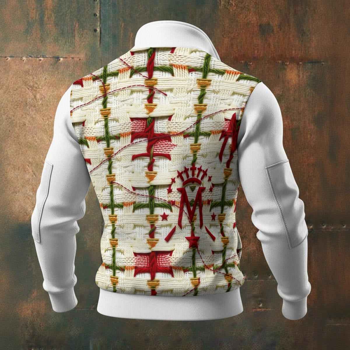 MUNSIEUR All-Over Print Men's Thick Knit Fleece Coat New Arrivals