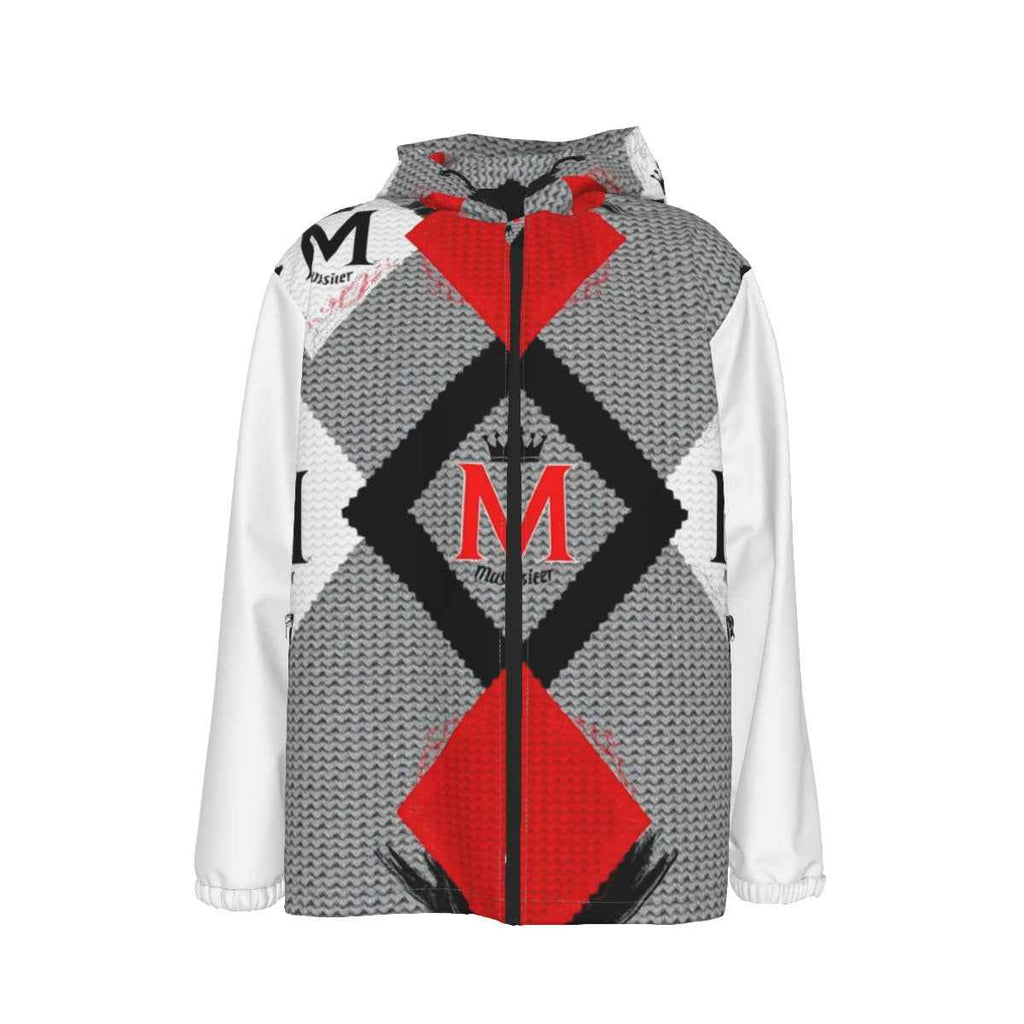 MUNSIEUR All-Over Print Men's w Zipper Windbreaker Coat