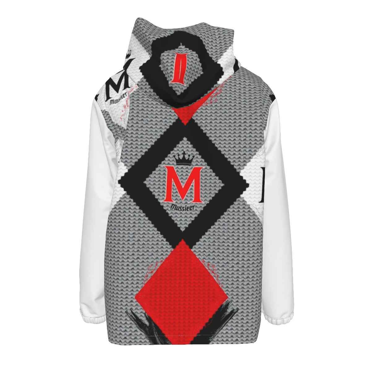 MUNSIEUR All-Over Print Men's w Zipper Windbreaker Coat